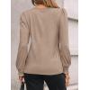 imageAUTOMET Long Sleeve Shirts for Women Business Casual Tops Dressy Blouses with Smocked CuffsKhaki