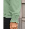 imageAUTOMET Long Sleeve Shirts for Women Business Casual Tops Dressy Blouses with Smocked CuffsLight Green