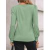 imageAUTOMET Long Sleeve Shirts for Women Business Casual Tops Dressy Blouses with Smocked CuffsLight Green