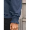 imageAUTOMET Long Sleeve Shirts for Women Business Casual Tops Dressy Blouses with Smocked CuffsNavy Blue