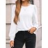 imageAUTOMET Long Sleeve Shirts for Women Business Casual Tops Dressy Blouses with Smocked CuffsWhite