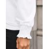 imageAUTOMET Long Sleeve Shirts for Women Business Casual Tops Dressy Blouses with Smocked CuffsWhite