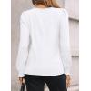 imageAUTOMET Long Sleeve Shirts for Women Business Casual Tops Dressy Blouses with Smocked CuffsWhite