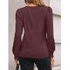 imageAUTOMET Long Sleeve Shirts for Women Business Casual Tops Dressy Blouses with Smocked CuffsWine Red