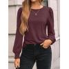imageAUTOMET Long Sleeve Shirts for Women Business Casual Tops Dressy Blouses with Smocked CuffsWine Red