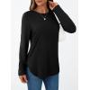 imageAUTOMET Long Sleeve Shirts for Women Casual Tops Loose Tunic Fashion 2025 Fall Crewneck Basic TeeBlack