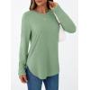 imageAUTOMET Long Sleeve Shirts for Women Casual Tops Loose Tunic Fashion 2025 Fall Crewneck Basic TeeGreen