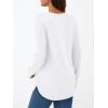 imageAUTOMET Long Sleeve Shirts for Women Casual Tops Loose Tunic Fashion 2025 Fall Crewneck Basic TeeWhite