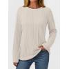 imageAUTOMET Long Sleeve Shirts for Women Casual Tunic Tops Loose Fit Lightweight Crew Neck Sweater Clothes 2025Almond