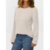 imageAUTOMET Long Sleeve Shirts for Women Casual Tunic Tops Loose Fit Lightweight Crew Neck Sweater Clothes 2025Almond