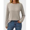 imageAUTOMET Long Sleeve Shirts for Women Casual Tunic Tops Loose Fit Lightweight Crew Neck Sweater Clothes 2025Ash