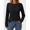 imageAUTOMET Long Sleeve Shirts for Women Casual Tunic Tops Loose Fit Lightweight Crew Neck Sweater Clothes 2025Black