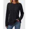 imageAUTOMET Long Sleeve Shirts for Women Casual Tunic Tops Loose Fit Lightweight Crew Neck Sweater Clothes 2025Black