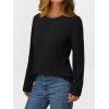 imageAUTOMET Long Sleeve Shirts for Women Casual Tunic Tops Loose Fit Lightweight Crew Neck Sweater Clothes 2025Black