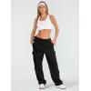 imageAUTOMET Womens Cargo Sweatpants Wide Leg Fleece Lined Y2k Pants Fall Winter Baggy Joggers with PocketsBlack