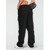 imageAUTOMET Womens Cargo Sweatpants Wide Leg Fleece Lined Y2k Pants Fall Winter Baggy Joggers with PocketsBlack
