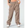 imageAUTOMET Womens Cargo Sweatpants Wide Leg Fleece Lined Y2k Pants Fall Winter Baggy Joggers with PocketsCoffeegrey