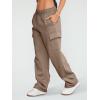 imageAUTOMET Womens Cargo Sweatpants Wide Leg Fleece Lined Y2k Pants Fall Winter Baggy Joggers with PocketsCoffeegrey