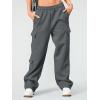 imageAUTOMET Womens Cargo Sweatpants Wide Leg Fleece Lined Y2k Pants Fall Winter Baggy Joggers with PocketsDarkgrey