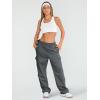 imageAUTOMET Womens Cargo Sweatpants Wide Leg Fleece Lined Y2k Pants Fall Winter Baggy Joggers with PocketsDarkgrey