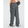 imageAUTOMET Womens Cargo Sweatpants Wide Leg Fleece Lined Y2k Pants Fall Winter Baggy Joggers with PocketsDarkgrey