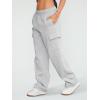 imageAUTOMET Womens Cargo Sweatpants Wide Leg Fleece Lined Y2k Pants Fall Winter Baggy Joggers with PocketsGrey