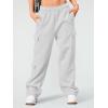 imageAUTOMET Womens Cargo Sweatpants Wide Leg Fleece Lined Y2k Pants Fall Winter Baggy Joggers with PocketsGrey