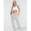 imageAUTOMET Womens Cargo Sweatpants Wide Leg Fleece Lined Y2k Pants Fall Winter Baggy Joggers with PocketsGrey