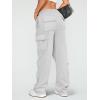 imageAUTOMET Womens Cargo Sweatpants Wide Leg Fleece Lined Y2k Pants Fall Winter Baggy Joggers with PocketsGrey