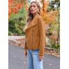 imageAUTOMET Womens Faux Leather Jackets Suede Fall Fashion 2025 Outfits Winter Clothes Open Front Cropped Coat OutwearBrown