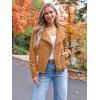 imageAUTOMET Womens Faux Leather Jackets Suede Fall Fashion 2025 Outfits Winter Clothes Open Front Cropped Coat OutwearBrown
