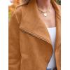 imageAUTOMET Womens Faux Leather Jackets Suede Fall Fashion 2025 Outfits Winter Clothes Open Front Cropped Coat OutwearBrown