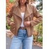 imageAUTOMET Womens Faux Leather Jackets Suede Fall Fashion 2025 Outfits Winter Clothes Open Front Cropped Coat OutwearCamel