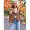 imageAUTOMET Womens Faux Leather Jackets Suede Fall Fashion 2025 Outfits Winter Clothes Open Front Cropped Coat OutwearGreen