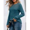 imageAUTOMET Womens Lace Long Sleeve Shirt Fall Top Fashion Dreesy Casual Tunic Sweaters Mesh Clothes Trendy Work Cute OutfitsTeal