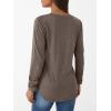 imageAUTOMET Womens Long Sleeve Fall Fashion Tops Ladies Casual Crewneck Loose Fit Outfits Lightweight Shirts Eyelet Tee 2025Coffeegrey