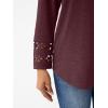 imageAUTOMET Womens Long Sleeve Fall Fashion Tops Ladies Casual Crewneck Loose Fit Outfits Lightweight Shirts Eyelet Tee 2025Winered