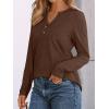 imageAUTOMET Womens Long Sleeve Shirts 2025 Fall Fashion Dressy Casual Tops Trendy Henley Blouses Cute Work Outfits ClothesChocolate Brown