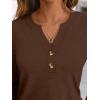 imageAUTOMET Womens Long Sleeve Shirts 2025 Fall Fashion Dressy Casual Tops Trendy Henley Blouses Cute Work Outfits ClothesChocolate Brown