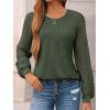 imageAUTOMET Womens Long Sleeve Shirts Business Casual Dressy Tops Lace Crewneck Work Trendy Fall Fashion Outfits ClothesArmygreen