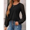 imageAUTOMET Womens Long Sleeve Shirts Business Casual Dressy Tops Lace Crewneck Work Trendy Fall Fashion Outfits ClothesBlack