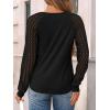 imageAUTOMET Womens Long Sleeve Shirts Business Casual Dressy Tops Lace Crewneck Work Trendy Fall Fashion Outfits ClothesBlack