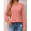 imageAUTOMET Womens Long Sleeve Shirts Business Casual Dressy Tops Lace Crewneck Work Trendy Fall Fashion Outfits ClothesCoral