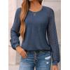 imageAUTOMET Womens Long Sleeve Shirts Business Casual Dressy Tops Lace Crewneck Work Trendy Fall Fashion Outfits ClothesDarkblue