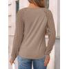 imageAUTOMET Womens Long Sleeve Shirts Business Casual Dressy Tops Lace Crewneck Work Trendy Fall Fashion Outfits ClothesKhaki