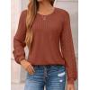 imageAUTOMET Womens Long Sleeve Shirts Business Casual Dressy Tops Lace Crewneck Work Trendy Fall Fashion Outfits ClothesMaple