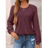 imageAUTOMET Womens Long Sleeve Shirts Business Casual Dressy Tops Lace Crewneck Work Trendy Fall Fashion Outfits ClothesWinered