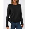 imageAUTOMET Womens Long Sleeve Shirts Business Casual Tops Ruched Fall Trendy Tshirt 2025Black