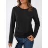 imageAUTOMET Womens Long Sleeve Shirts Business Casual Tops Ruched Fall Trendy Tshirt 2025Black