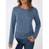 imageAUTOMET Womens Long Sleeve Shirts Business Casual Tops Ruched Fall Trendy Tshirt 2025Blue